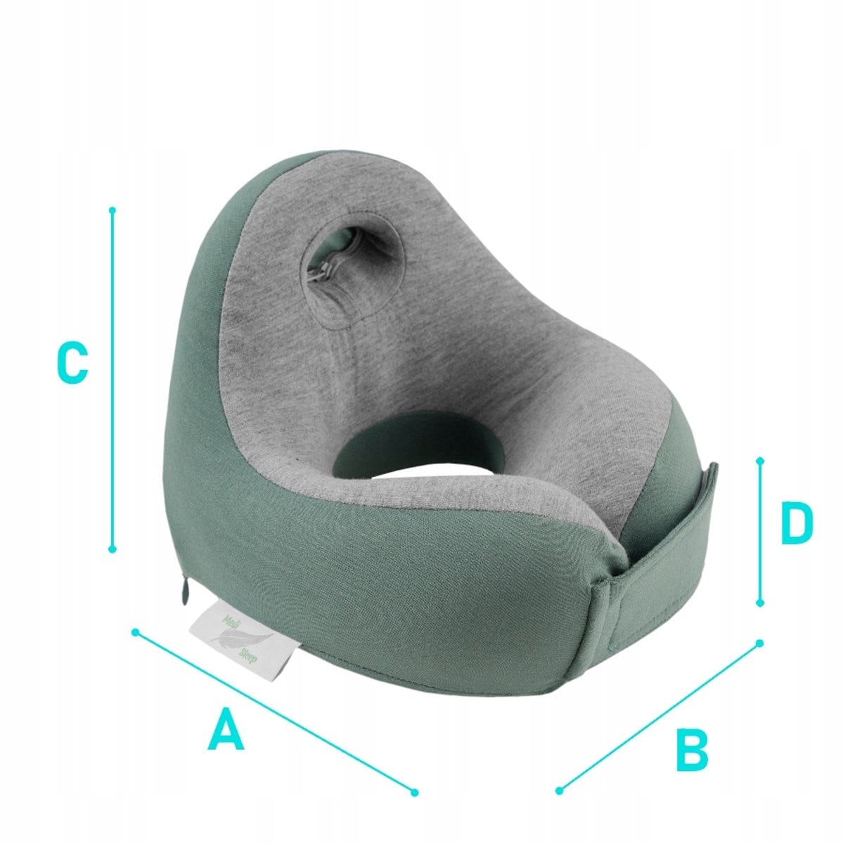 Sleep Med Reiskussenhoes voor kinderen - Groen - Ergonomisch