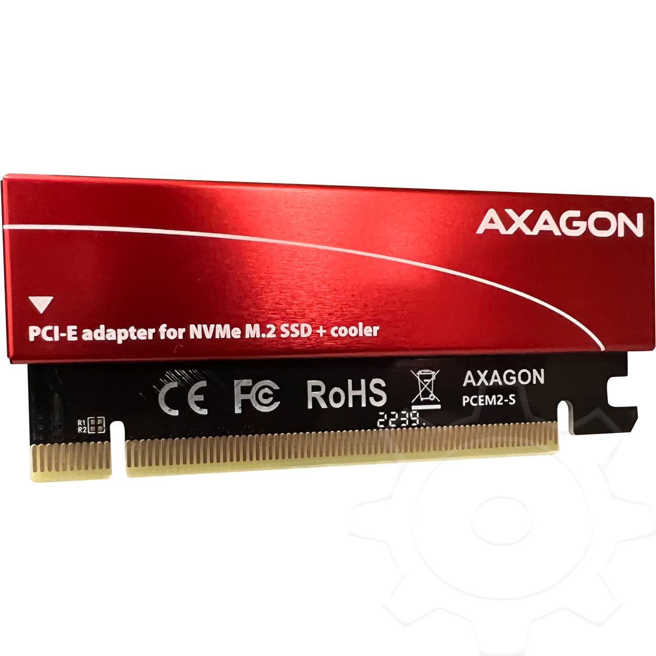 AXAGON PCEM2-N PCIe-3.0-x16-Adapter, 1x M.2-NVMe-SSD, bis 2280 - passive Kühlung