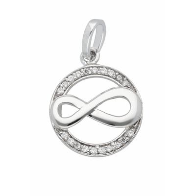 Kettenanhänger ADELIA´S "Anhänger Unendlichkeit 925 Silber mit Zirkonia", silber, Schmuckanhänger, Damen, mit Zirkonia, Silber 925 (Sterlingsilber), Kettenanhänger, Silberanhänger Unendlichkeit