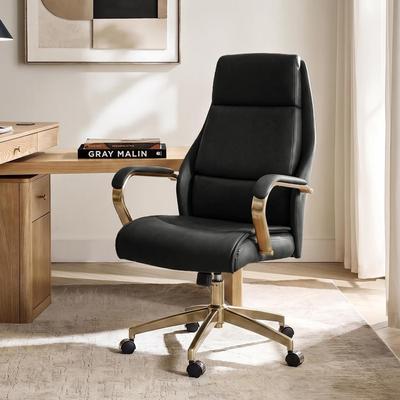 HULALA HOME Lacuna Modern Faux Leather Upholstery Office Chair