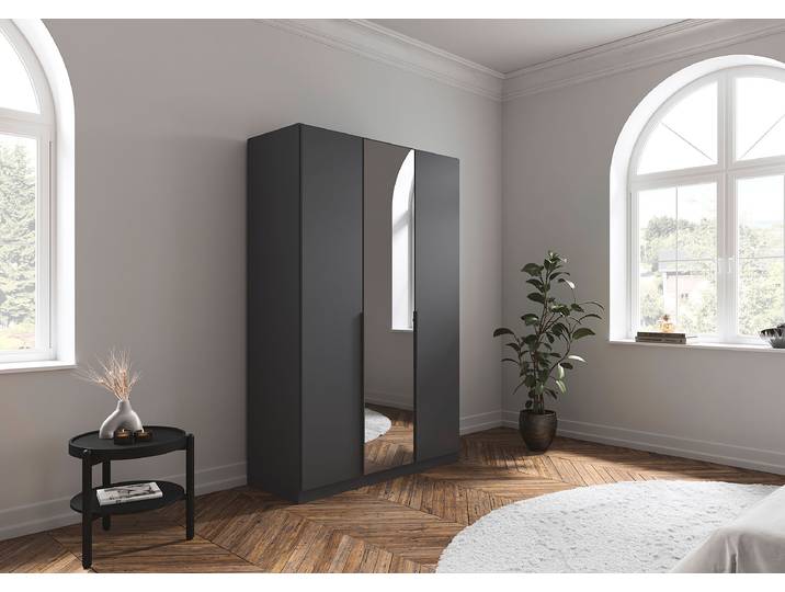 Drehtürenschrank Alabama - Grauspiegel B 136cm Grau/Graumetallic Classic Grau