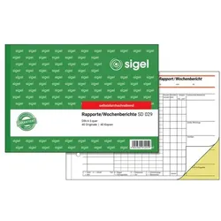 Sigel Formularbuch »Rapport/Wochenbericht« SD029 gelb, 21x14.8 cm