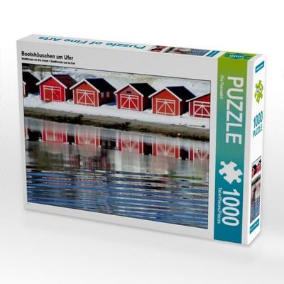 CALVENDO Puzzle Bootshäuschen am Ufer | 1000 Teile Lege-Größe 64 × 48 cm Foto-Puzzle für glückliche Stunden