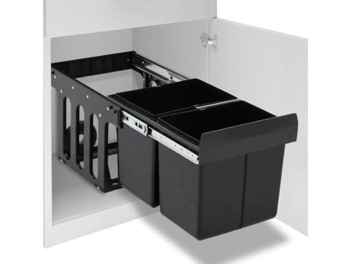 KGTKGTYER Abfallsammler 36 L, Einbau-Mülleimer mit Soft-Close-Schiene Platzsparendes Design, Zwei getrennte Fächer, Herausnehmbare Behälter