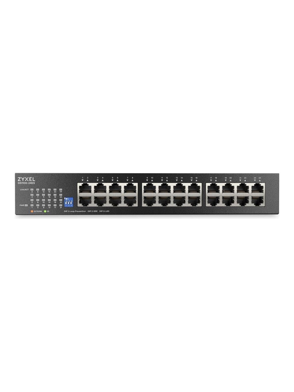 ZyXEL GS1100 Series GS1100-24ES - switch - slim - 24 ports - unmanaged - rack-mountable