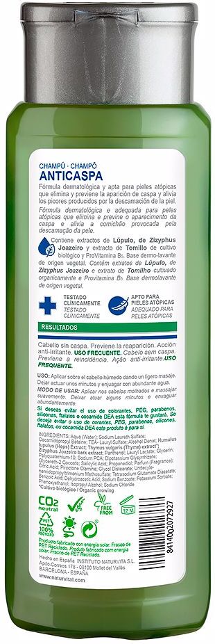 Naturvital Shampoo anticaspa Sensível 300 ml