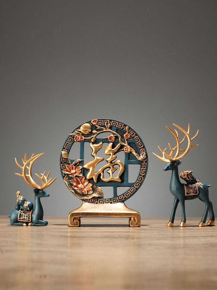 Wit Keramisch Herten Figuur voor Decoratie - 3 x 2 x 1 cm