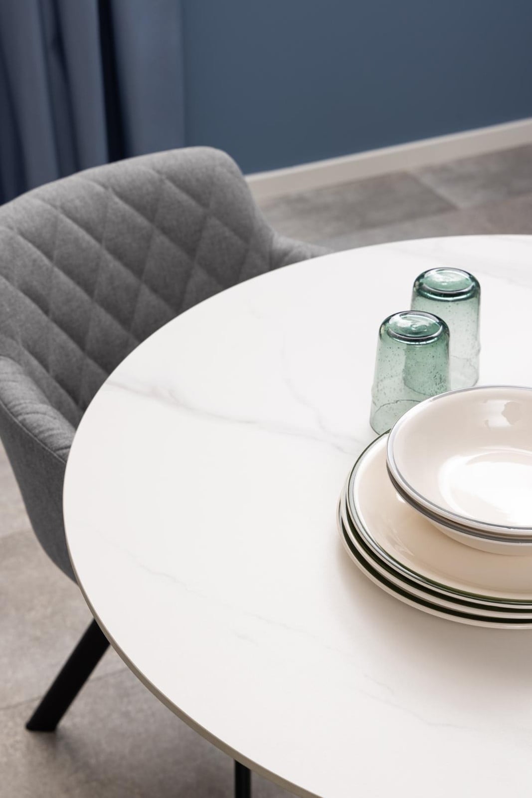 Giga Living Eettafel Laurens Rond Keramiek Wit Ø90x75cm