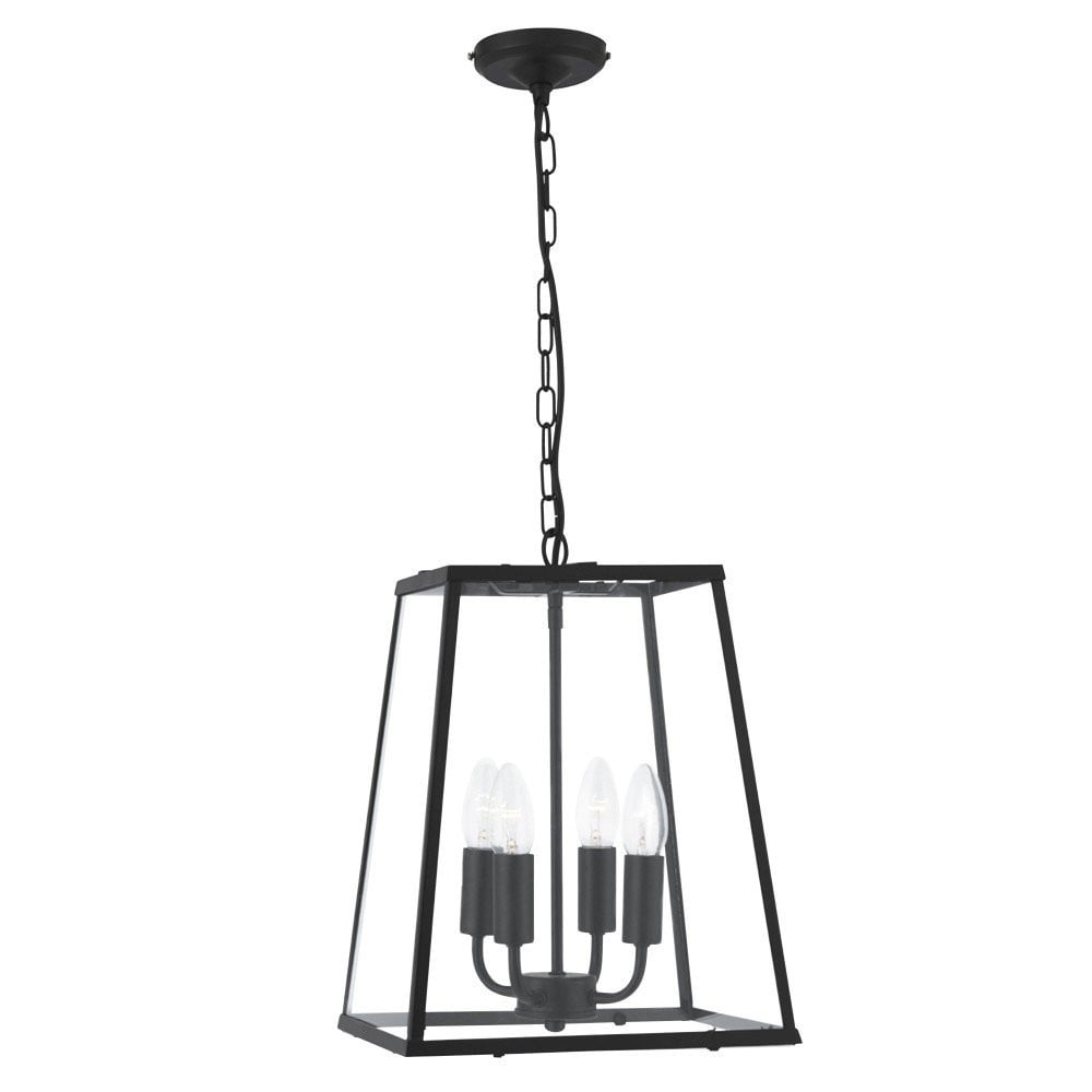 Searchlight Hanglamp Lanterns - Zwart - Metaal en Glas