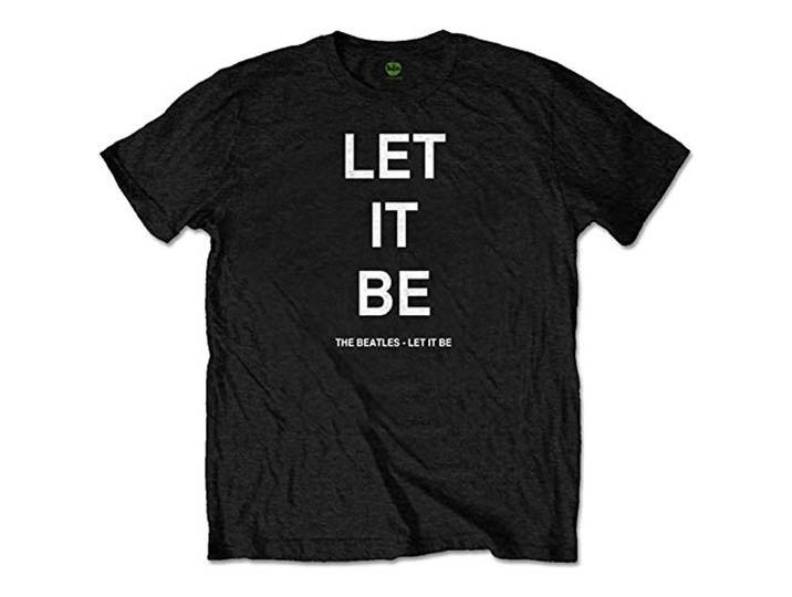 T-Shirt # L Black Unisex # Let It Be
