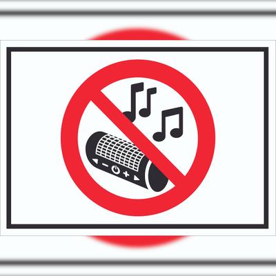 HB-Druck Schild Musik verboten Symbol A5 Rückseite selbstklebend