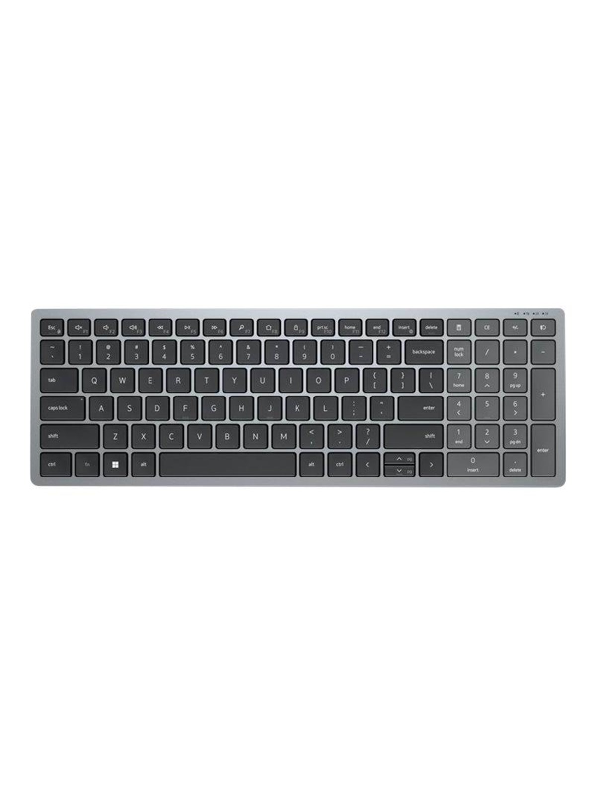 Dell KB740 - keyboard - compact multi device - AZERTY - French - titan grey - Tastatur - Französisch - Grau