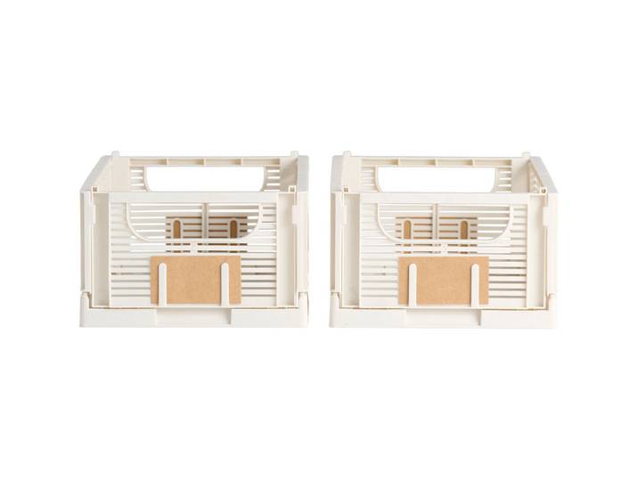Schou Aufbewahrungsbox M 2er Set Faltbar Weiss