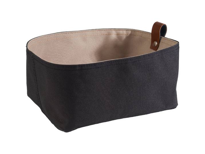 Brotkorb Aps schwarz Stoff T 16 cm - Farbe: Schwarz/Beige - Brotkorb