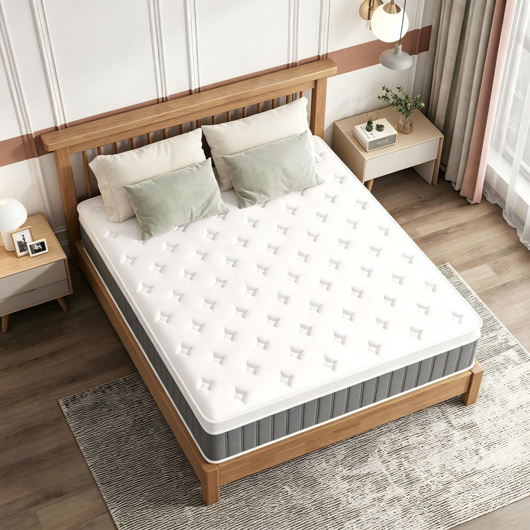 White Noise Chaudri 30cm Medium Gel Memory Foam Pocket Sprung 2000 Mattress Kingsize (5')