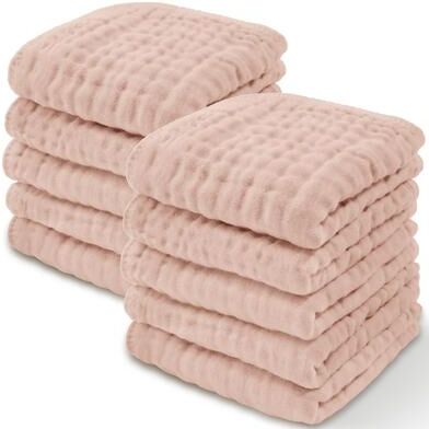 "Muslin Baby Washcloths, Soft 10""x10"" Cotton by Comfy Cubs"