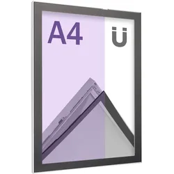 Magnet Posterrahmen, A4, Gehrung, einseitig, silber/schwarz A4 210 x 297 mm, Aluminium, Kunststoff, silber, schwarz