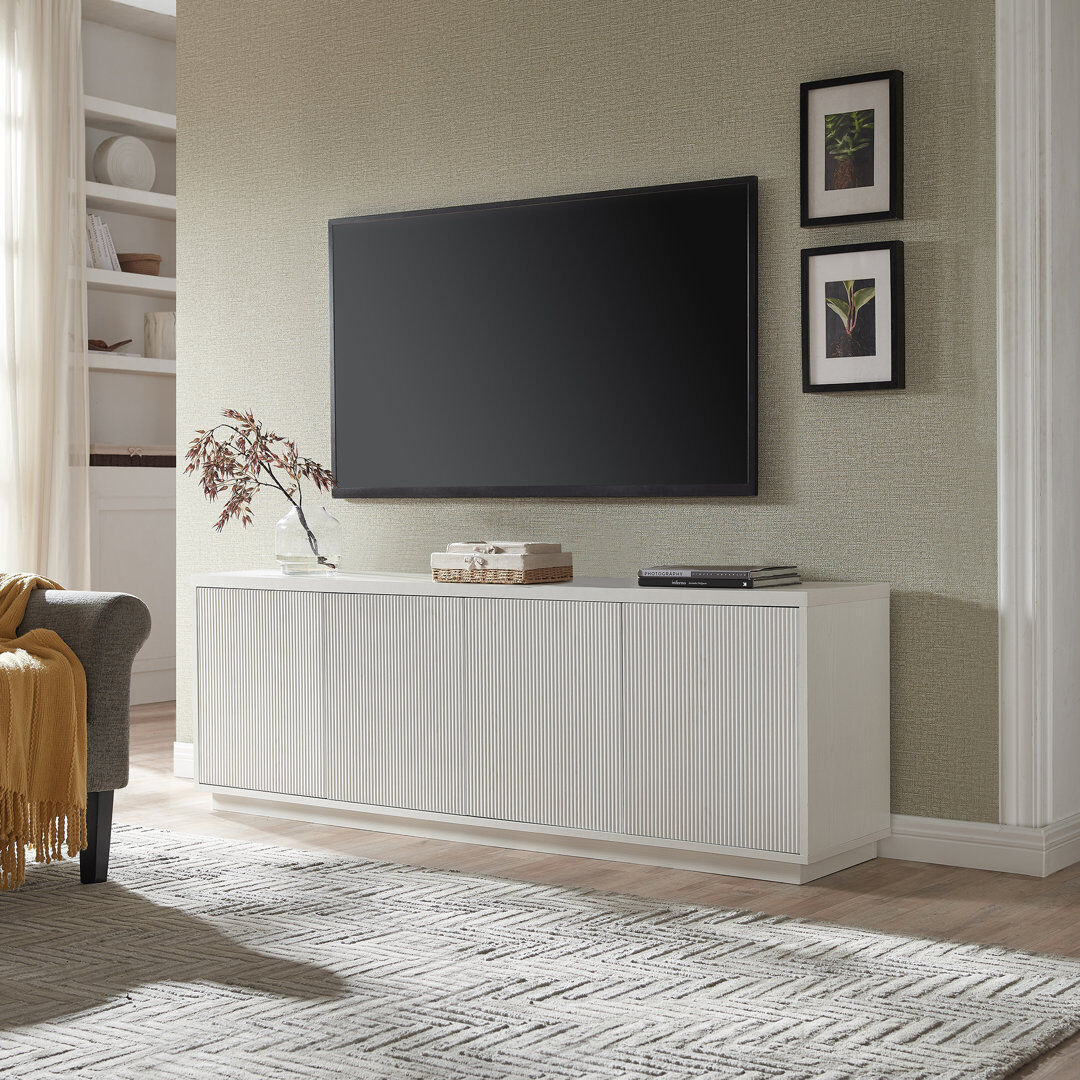 Hudson&Canal Hanson TV Stand for TVs up to 75" White 75"