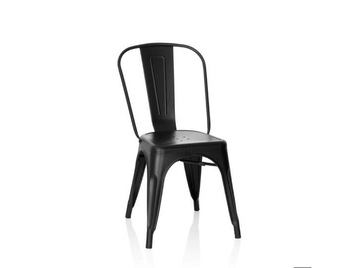 Chaise bistrot - HJH OFFICE - VANTAGGIO - Noir mat - Style industriel - Empilable