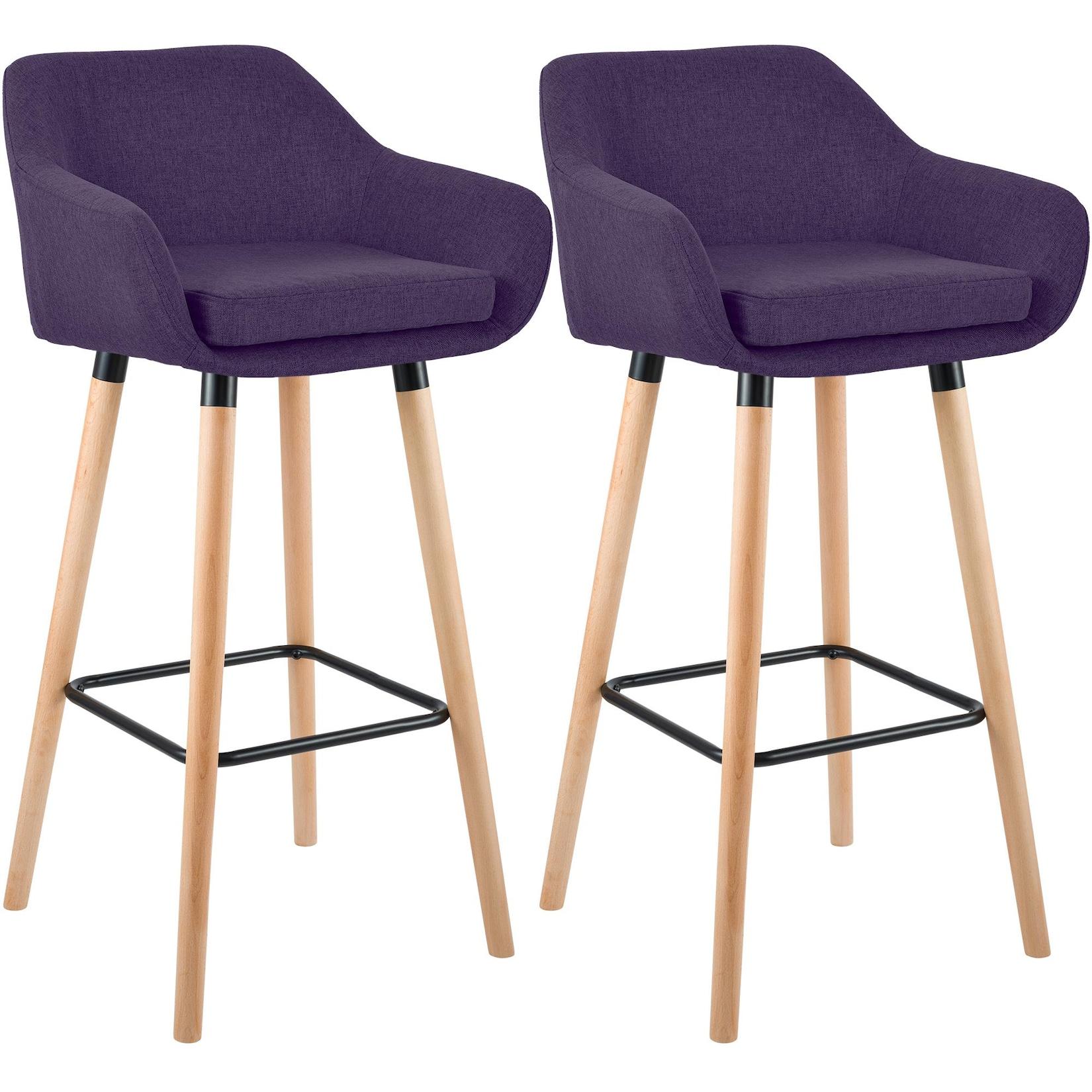 CLP 2er Set Barhocker Grant Stoff - Farbe: lila