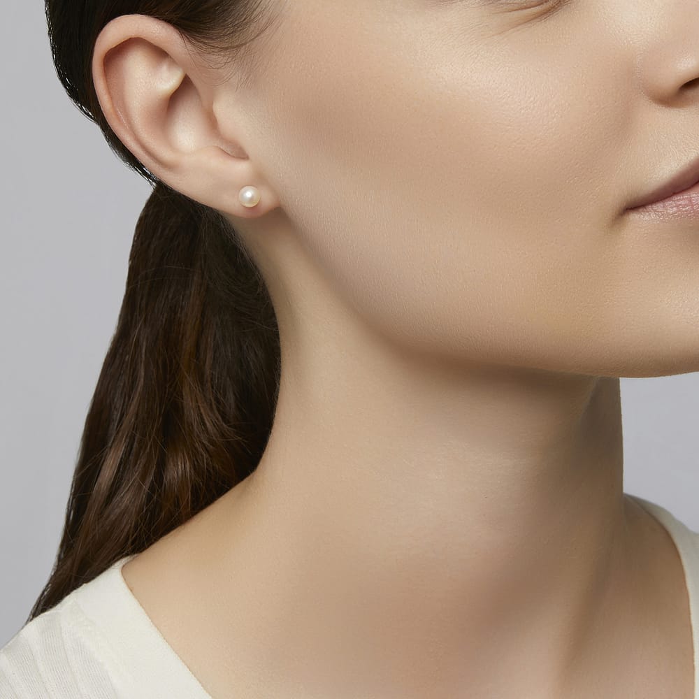 Puces Cleor En Or 375/1000 Jaune Et Perle De Culture Femme