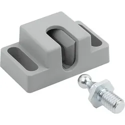 KUGELSCHNÄPPER F1=40, POLYAMID GRAU, KOMP:EDELSTAHL BLANK