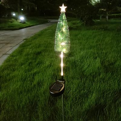 Combo Retail Shop Solar Christmas Tree LED Lights Outdoor, Waterproof Solar Lawn Lamp For Garden, Courtyard, Landscape warm Light