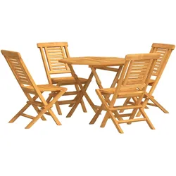 vidaXL 5-tlg. Garten-Essgruppe Massivholz Teak