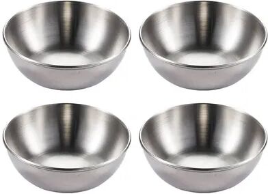 Youfap Market Stainless Steel Golden Sauce Dishes Set, Elegant Spice Serving Trays For Appetizers & Seasonings silver