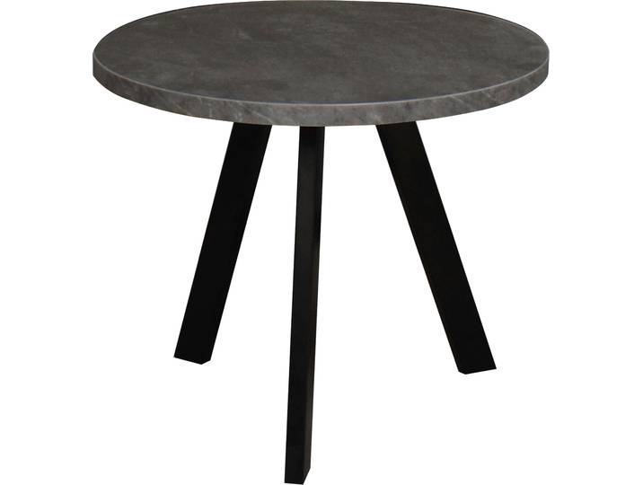 Couchtisch MÄUSBACHER Couchtisch rund , schwarz (schwarz, keramik optik grau), H:50,5cm, Tische, Couchtisch, Couchtisch rund Durchmesser 60cm, Metallgestell