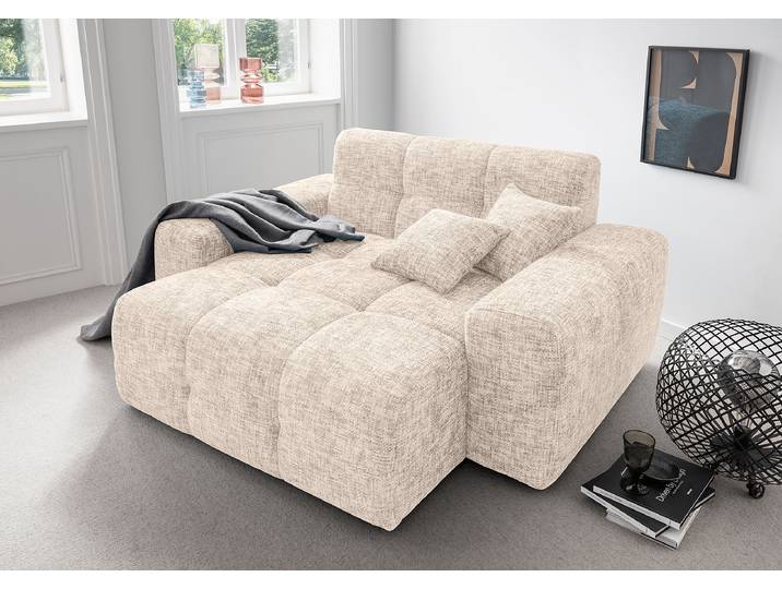 XXL-Sessel Beige Strukturstoff Ruta 181 x 87 x 155cm