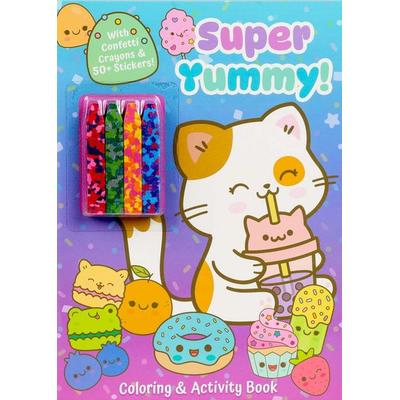 Super Yummy! Coloring & Activity Book with 4 Confetti Crayons and 50+ Stickers, von Editors of Silver Dolphin Books, Silver Dolphin Books,