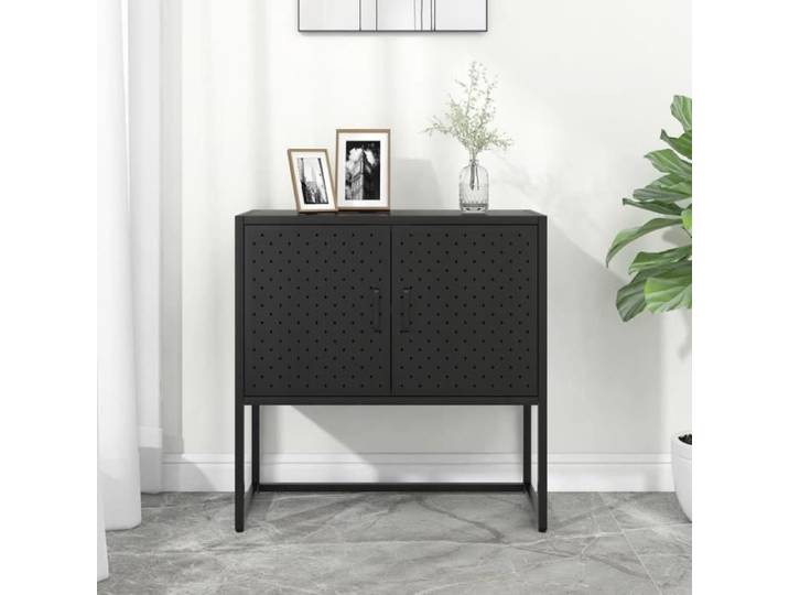 Buffet bas - VIDAXL - Noir - Acier - 2 portes - 75x35x75 cm