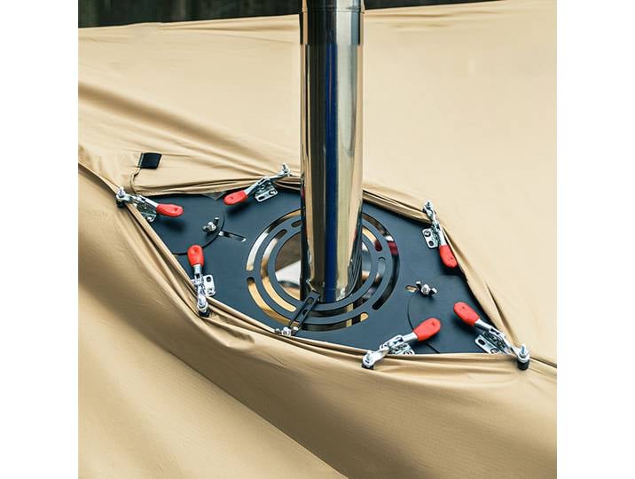 Couverture de cheminée de Camping en acier inoxydable, cric de poêle de tente chaude réglable, très ignifuge pour accessoire de tente, cuisine, randonnée