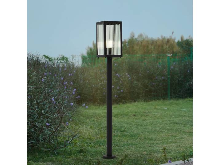 Bolgar Wegeleuchte 15 cm schwarz Glas Metall - Lindby - Terrasse - Modern - Einflammig