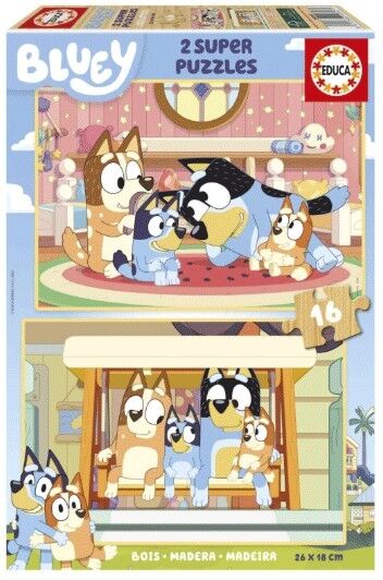 Puzzle bois 2 x 16 pcs La famille de Bluey - Educa