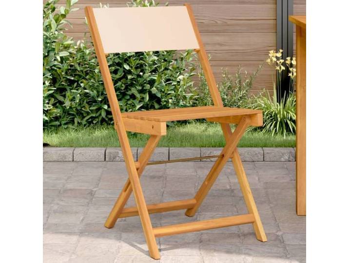 Chaises ergonomiques - Magnifique Chaises modernes de bistrot 2 PCS beige bois d'acacia massif et tissu 41x52 5x80cm 4238