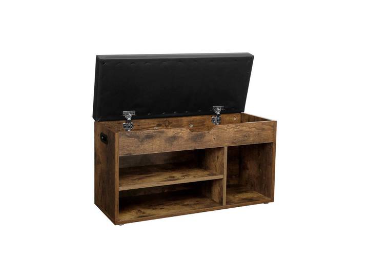Hansiro Schuhbank Algiers, Braun, Holzwerkstoff, 30x44x80 cm, Garderobe, Schuhaufbewahrung, Schuhregale