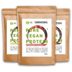 Bio Veganes Proteinpulver 3er-Bundle (Vanille, Schoko, Erdbeere)