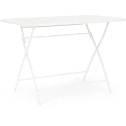 Gartenesstisch Yvonne aus Metall, klassisch, klappbar, weiß, für 2–4 Personen, outdoor geeignet