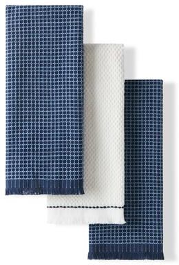 KitchenAid Gourmet Series Gridlines Kitchen Towels 3-Pack Set, 100% Cotton Absorbent - 18""x28"""
