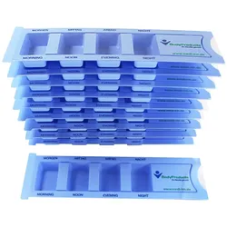 Medi-Inn Medikamentendispenser, für 1 Tag mit 4 Fächern, mit Schiebeblister blau Standard / 100 Stück
