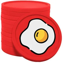 CombiCraft Kunststoff Wertmarken mit Spiegelei-Aufdruck in Rot 29 mm Durchmesser - 100 Stück pro Packung