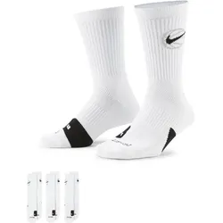 Nike, Unisex, Sportsocken, Everyday Crew Basketball Socks (3 Pair) (XL), Weiss