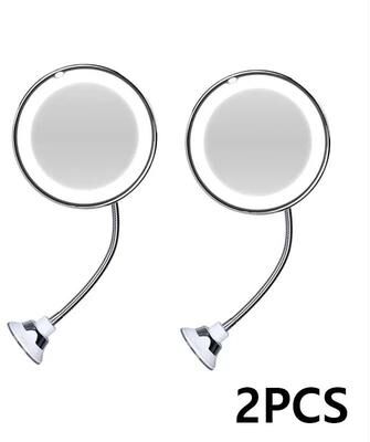 Uplift Picks 10X Magnifying Makeup Mirror With LED Light And Suction Base a (2 Pcs)