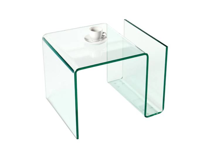 Table basse en verre transparent 50x38x40cm