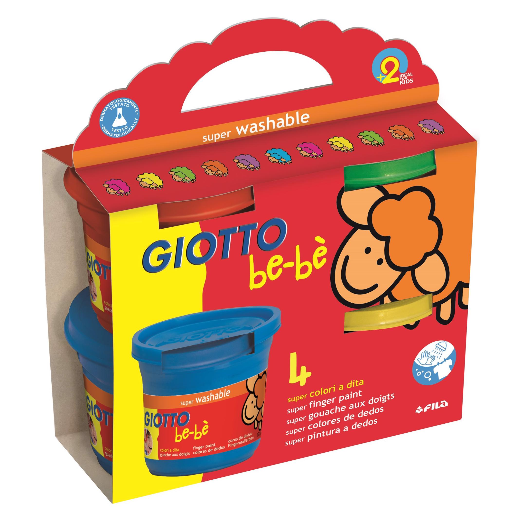 Giotto Set mit 4x150 ml Fingerfarbe Topf (600 ml) (467200)