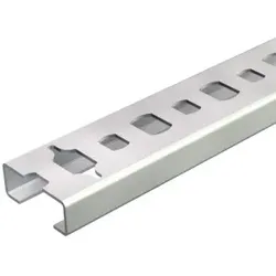 OBO 1106023 Profilschiene gelocht, Schlitzweite 11mm 2000x20x8 Stahl blank CL2008BP2000BK  - 2 Meter