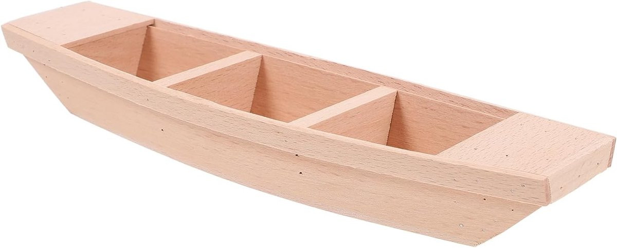 Handgemaakte houten speelgoedboot om zelf te schilderen voor decoratie van je huis of kantoor