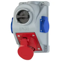 PCE 96061452 CEE-Wandsteckdose COMBO-POL 16A 4p 6h IP44